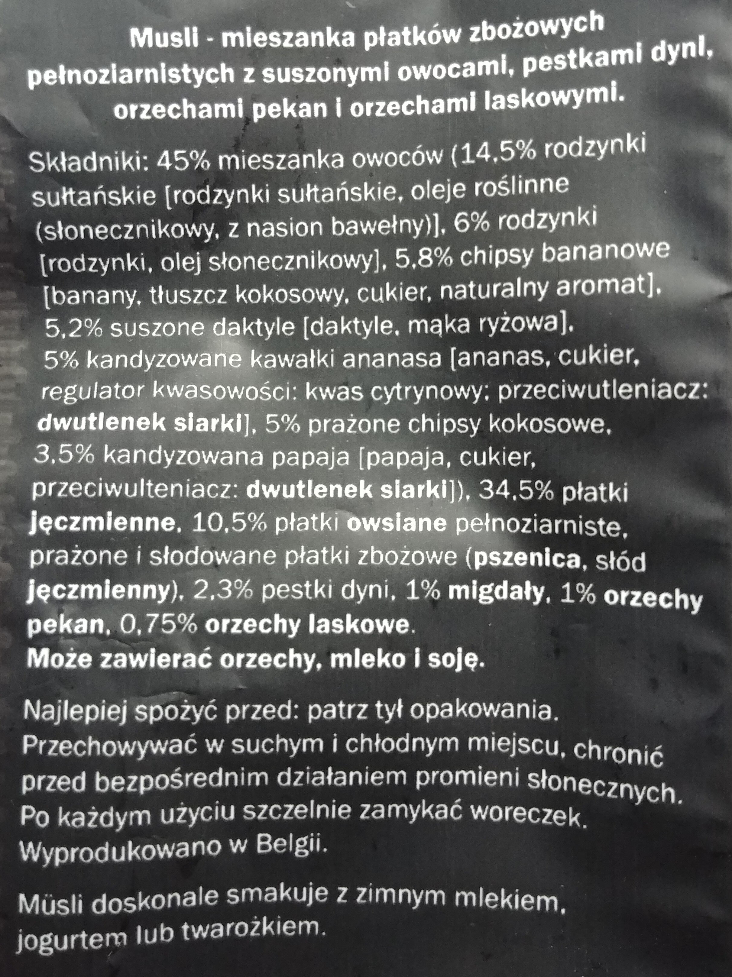 Premium Muesli - Składniki - pl