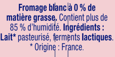 Fromage Blanc 0 % Nature - Składniki - fr