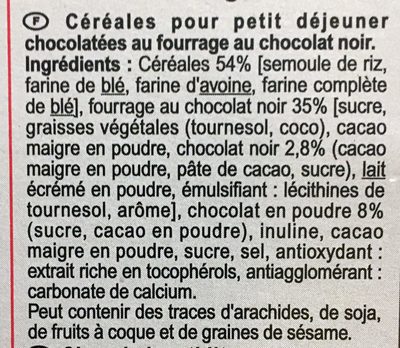 Crocks chocolat noir - Składniki - fr