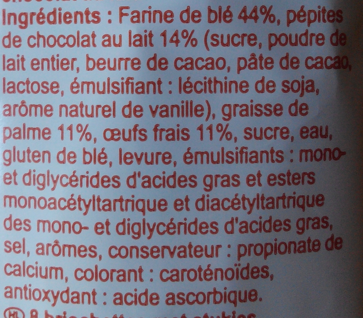 Briochettes aux pépites de chocolat - Składniki - fr