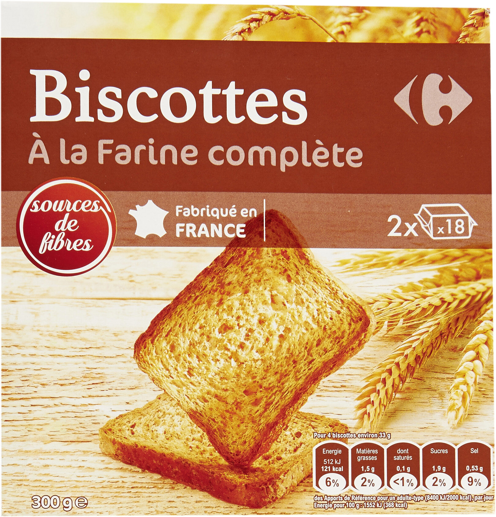 Biscottes Blé complet - Produkt - fr