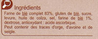 Biscottes Blé complet - Składniki - fr