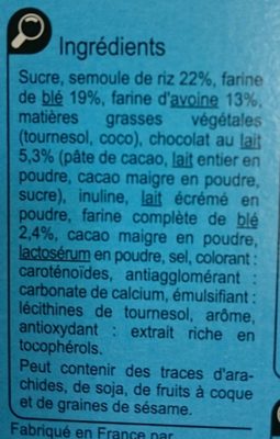 Crocks chocolat au lait - Składniki - fr
