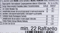 Confetteria Raffaello - Wartości odżywcze - bg
