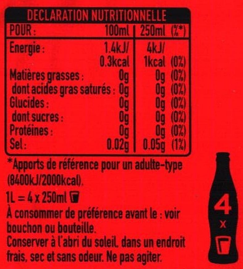 Coca Zéro - Wartości odżywcze - pl
