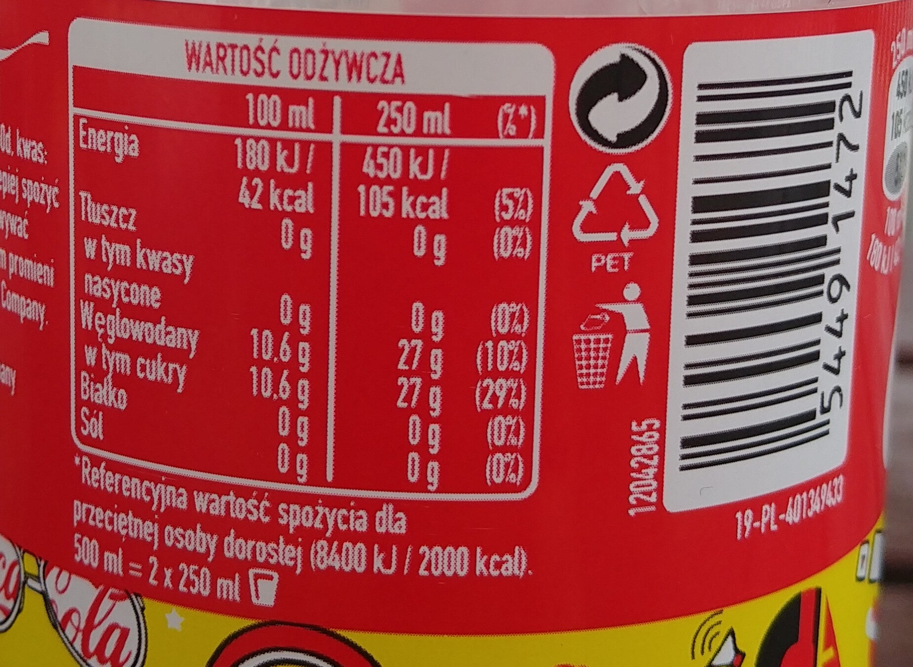 Coca-Cola Original Taste - Wartości odżywcze - pl