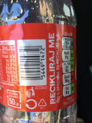 Coca-Cola Original Taste - Instrukcje dotyczące recyklingu i / lub informacje na temat opakowania - en