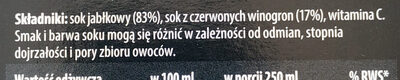 Sok Jabłko Winograno - Składniki - pl