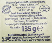 Serek śmietankowy naturalny - Składniki - pl