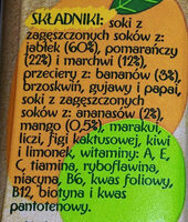 Sok wieloowocowy marchwiowy z dodatkiem witamin - Składniki - pl