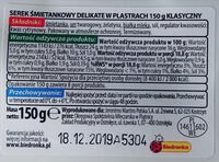 Serek śmietankowy w plastrach klasyczny - Składniki - pl
