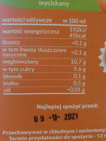 bezpośredni sok pomarańczowy - Wartości odżywcze - pl