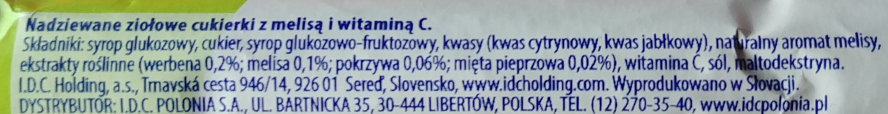 Nadziewane ziołowe cukierki z melisa i witaminą C - Składniki - pl